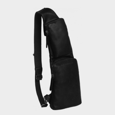 Δερμάτινο Τσαντάκι Στήθους Chesterfield Logan C58.028600 Μαύρο