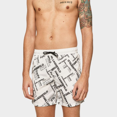 Μαγιό Σορτς Karl Lagerfeld KL20MBM08 Άσπρο