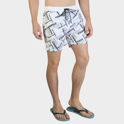 Μαγιό Σορτς Karl Lagerfeld KL21MBM14 Άσπρο