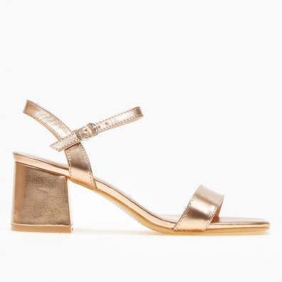 Πέδιλα Με Χαμηλό Τακούνι & Μπαρέτα My Choice LL-1272 Μπρονζέ