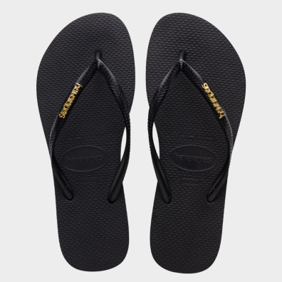 Σαγιονάρα Havaianas Slim Logo Met 4119875-1924 Μαύρο