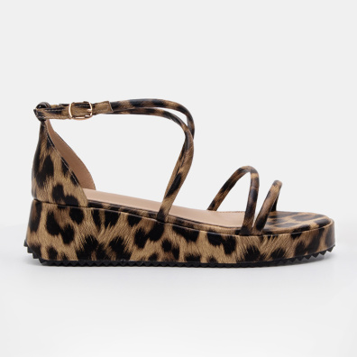 Σανδάλια Flatform My Choice Ζ108 Λεοπάρ