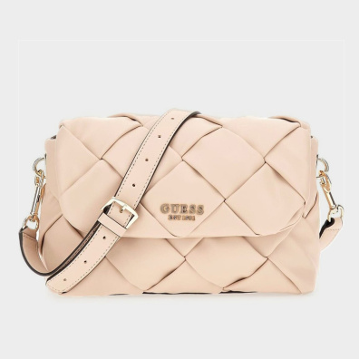 Τσάντα Χιαστί Guess Zaina WG898619-STONE Μπεζ