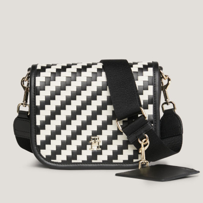 Τσάντα Χιαστί Tommy Hilfiger AW0AW16077-0GJ Ασπρόμαυρο