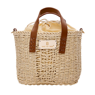 Τσαντάκι ψάθινο χειρός CN23128 - Μπέζ