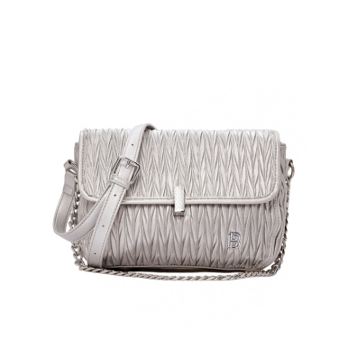 Τσάντα ώμου με αλυσίδα BS23227 - Ασημί