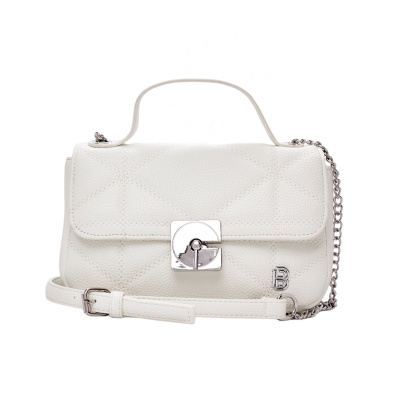 Τσάντα χιαστί με αλυσίδα-SW8951 - Ασπρο