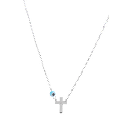 Αλυσίδα λαιμού με σταυρό HLLY-344 - Ασημί