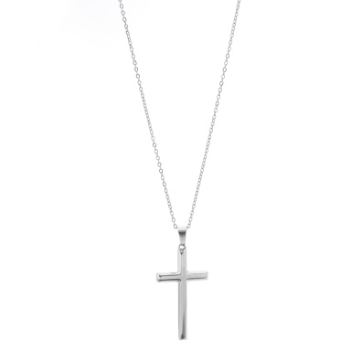 Αλυσίδα λαιμού με σταυρό HLLY-352-1 - Ασημί