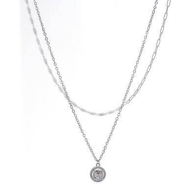 Διπλή αλυσίδα λαιμού XS-4607-1 - Ασημί