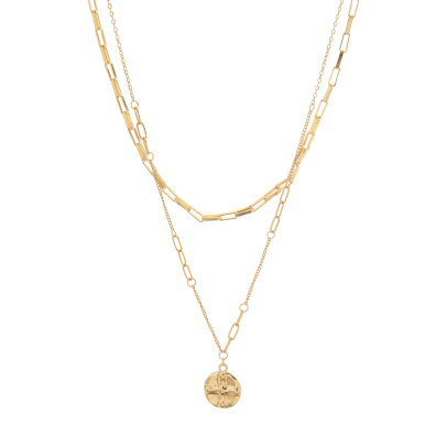 Διπλή αλυσίδα λαιμού HS4607-10 - Χρυσό