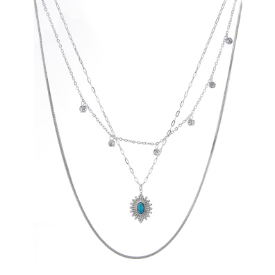 Τριπλή αλυσίδα λαιμού JC602 - Ασημί