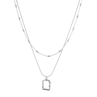 Διπλή αλυσίδα λαιμού  JC627 - Ασημί