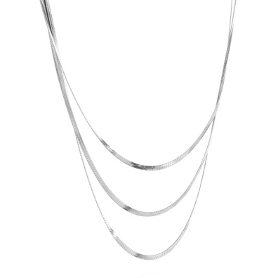 Τριπλή αλυσίδα λαιμού MN43-23 - Ασημί