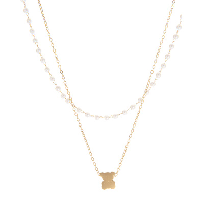 Διπλή αλυσίδα λαιμού  MN43-43 - Χρυσό