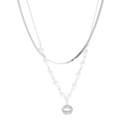 Διπλή αλυσίδα λαιμού MN43-50 - Ασημί