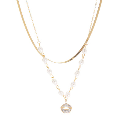 Διπλή αλυσίδα λαιμού MN43-50 - Χρυσό