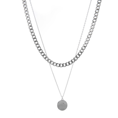 Διπλή αλυσίδα λαιμού  MN4324-25 - Ασημί