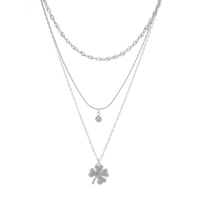 Τριπλή αλυσίδα λαιμού  MN4324-41 - Ασημί