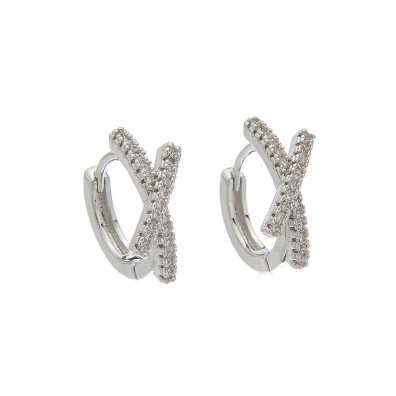 Κρίκος με πέτρες XM-8809-2 - Ασημί