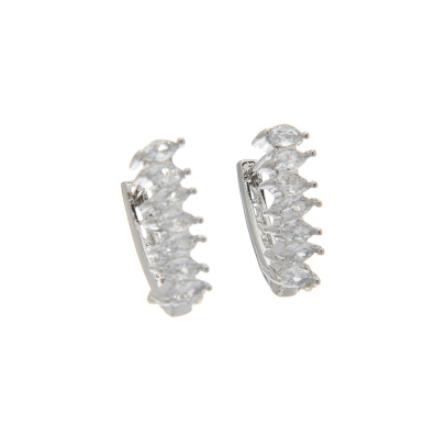 Κρίκος με πέτρες CM-041 - Ασημί