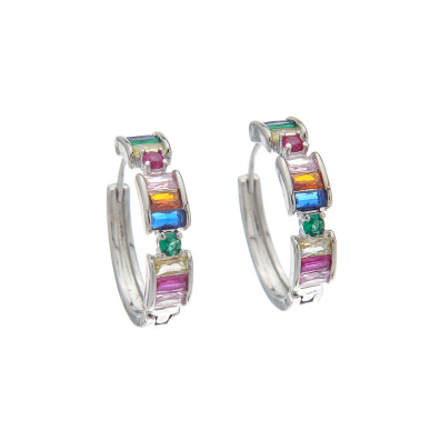 Κρίκος με πέτρες XM-8801-10 - Ασημί