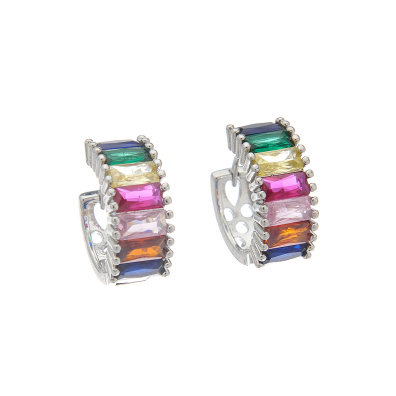 Κρίκος με πέτρες XM-8801-7 - Ασημί