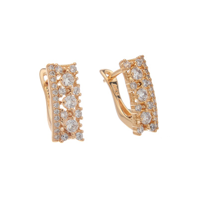 Κρίκος με πέτρες CM-043 - Χρυσό