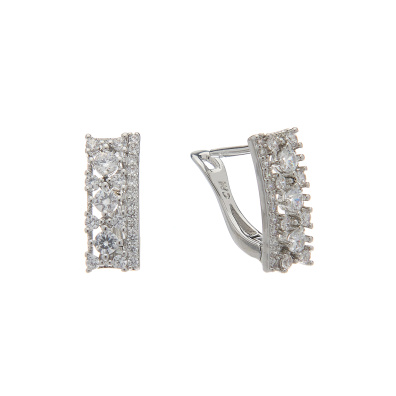 Κρίκος με πέτρες CM-043 - Ασημί