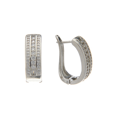 Κρίκος με πέτρες XM-8808-1 - Ασημί