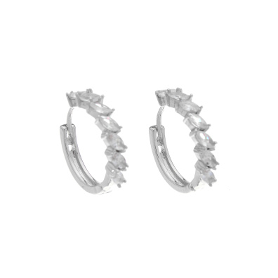 Κρίκος με πέτρες XM-8801-1 - Ασημί