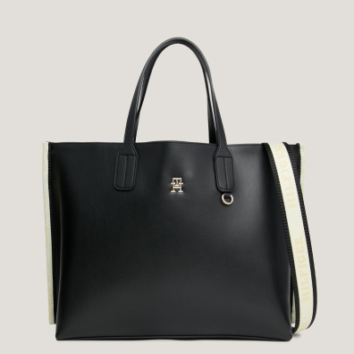 Τσάντα Χειρός Tommy Hilfiger AW0AW15692-BDS Μαύρο