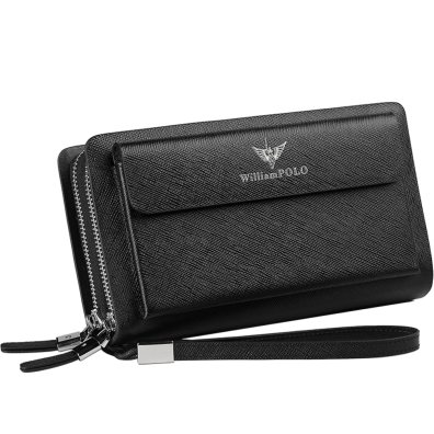Δερμάτινο Ανδρικό πορτοφόλι William Polo 312 Μαύρο