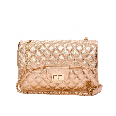 Τσάντα ώμου με αλυσίδα SW8902 - Σαμπανιζέ