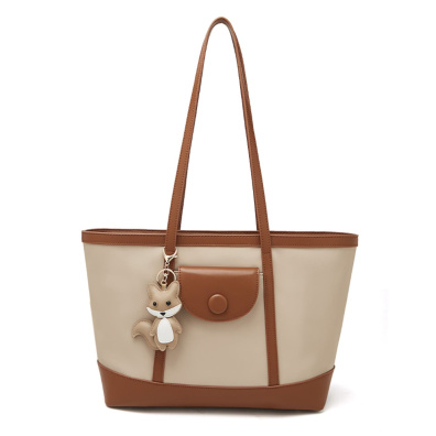 Τσάντα Shopper Ωμου Foxer 9151041F Μπέζ-Καφέ