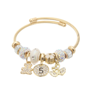 Βραχιόλι με κύκνους AA-5301-12 - Ασπρο