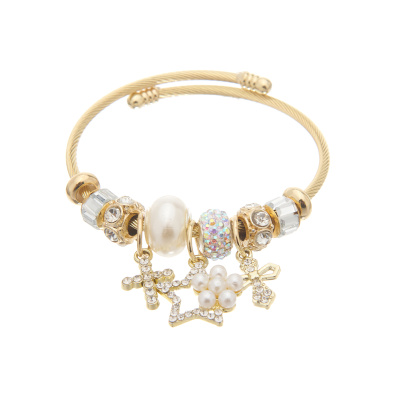 Βραχιόλι με σταυρούς AA-5301-14 - Ασπρο