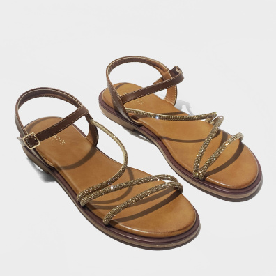 Flat Πέδιλο Με Στρας Adam's 1-927-24031-27 Ταμπά