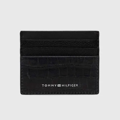 Δερμάτινη Καρτοθήκη Tommy Hilfiger AM0AM12318-BDS Μαύρο