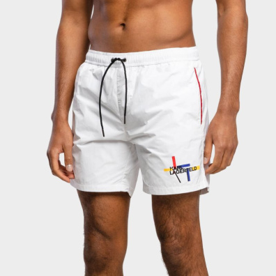 Μαγιό Σορτς Karl Lagerfeld KL20MBM01 Άσπρο