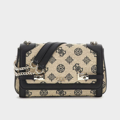 Τσάντα Χιαστί Guess JG922621-BLK Μαύρο-Μπεζ