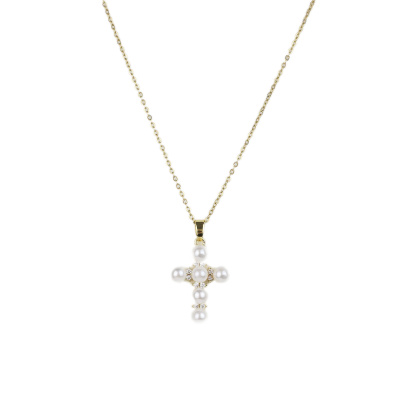 Αλυσίδα λαιμού με σταυρό DJ-056 - Χρυσό