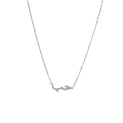 Αλυσίδα λαιμού με στρας DJ-051 - Ασημί