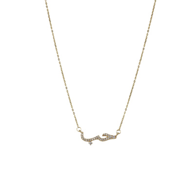 Αλυσίδα λαιμού με στρας DJ-051 - Χρυσό