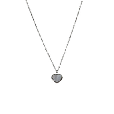 Αλυσίδα λαιμού με καρδιά DJ-093 - Ασημί