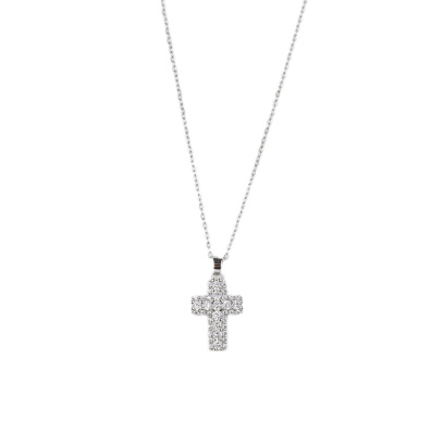 Αλυσίδα λαιμού με σταυρό DJ-064 - Ασημί