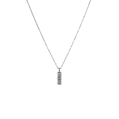 Αλυσίδα λαιμού με στρας DJ-065 - Ασημί