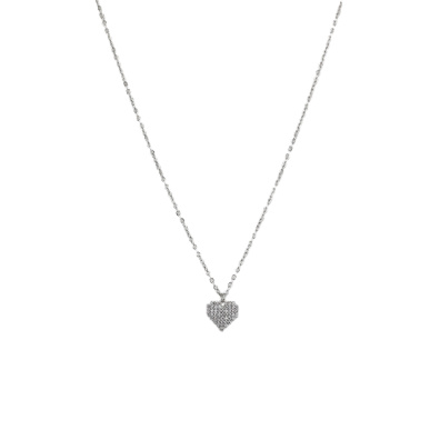 Αλυσίδα λαιμού με καρδιά DJ-047 - Ασημί