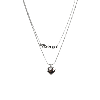 Αλυσίδα λαιμού με καρδιά DJ-014 - Ασημί
