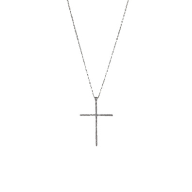 Αλυσίδα λαιμού με σταυρό DJ-046 - Ασημί